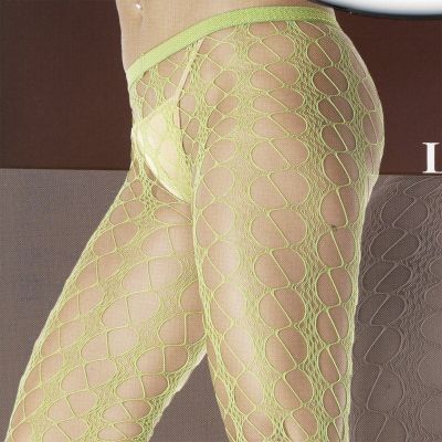 SEAMLESS BLACK WARNING NET FISHNET TIGHTS PANTYHOSE  O/S NEW IN BAG